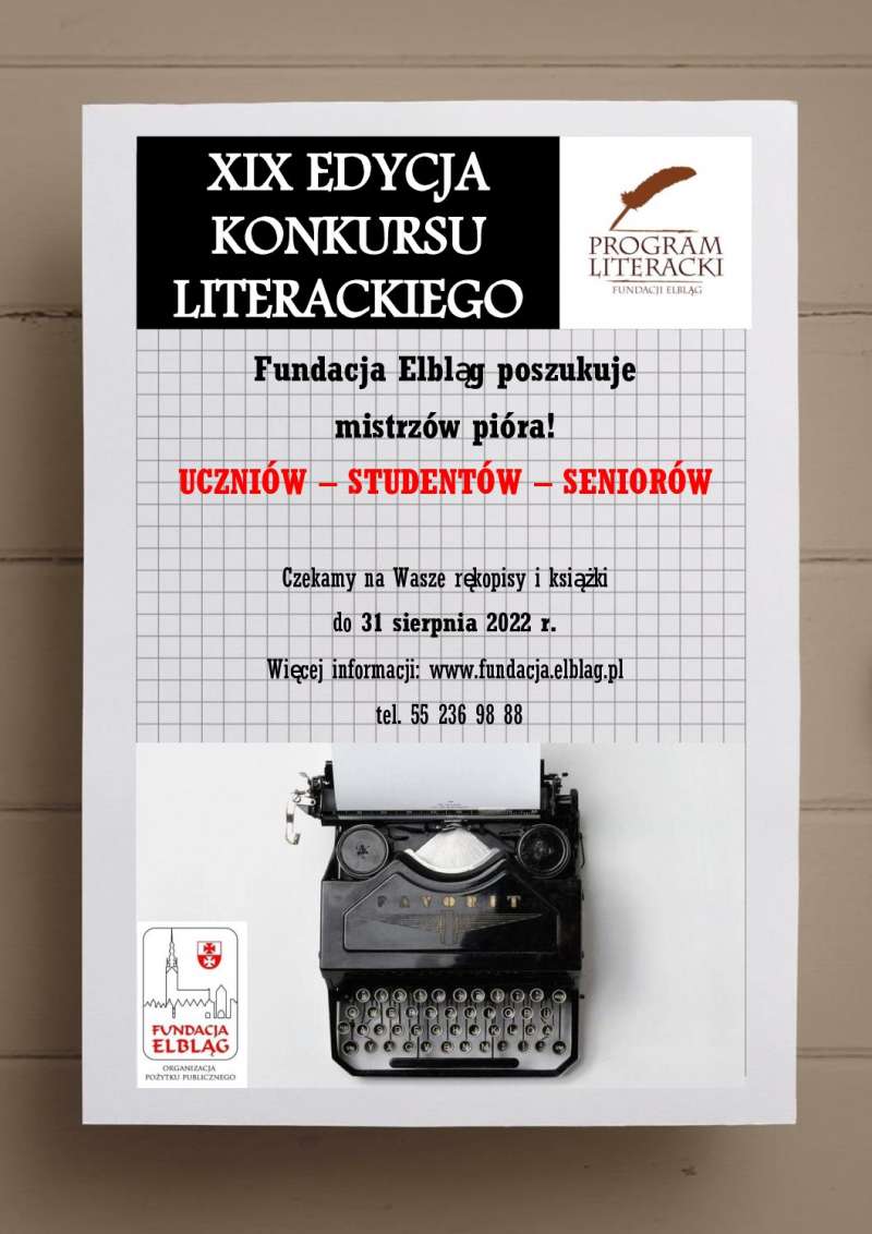 Konkurs literacki organizowany przez Fundację Elbląg